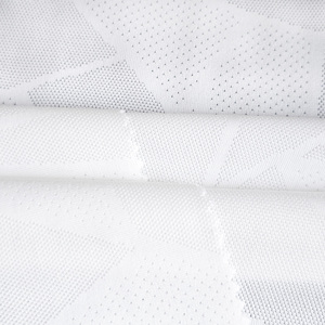 Großhandel Dry Fit Feuchtigkeitsableitender 97% Polyester 3% Spandex Sporttrikots T-Shirt Stretch Pinhole Jacquard Mesh-Stoff für Sublimation - Product Image 5