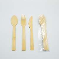 Ensemble d'ustensiles jetables en bambou de qualité alimentaire, écologiques, biodégradables, ensemble de couverts personnalisés pour la restauration en gros
