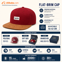 Casquette de baseball personnalisée à visière plate, 6 panneaux, snapback, en toile et daim, avec patch brodé, réglable, vente en gros, OEM, faible MOQ