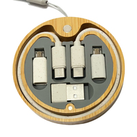 Câble USB 60W Type C paille de blé 6in1 Kit de charge USB en bambou