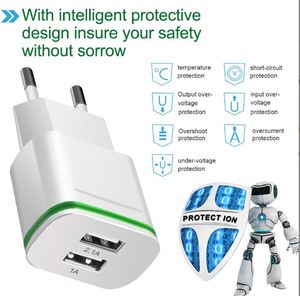 Hot Selling US Eu 2 Port 5V 2.1A Mobile Phone Travel Chargers Cargador AC <b>Adapter</b> for iPhone 6 7 11 - Product Image 4