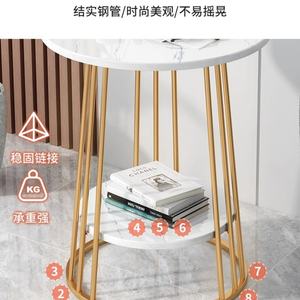 Table basse d'angle de style nordique moderne et luxueuse, étagère de rangement créative, table d'appoint simple pour salon, balcon, salon, meubles - Product Image 5