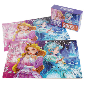 <span class=keywords><strong>Puzzle</strong></span> Educativo Transfrontaliero per Bambini, <span class=keywords><strong>200</strong></span> <span class=keywords><strong>Pezzi</strong></span> in Scatola di Legno, Gioco di Costruzioni per l'Apprendimento Precoce, Giocattolo per Bambini dell'Asilo - Product Image 5