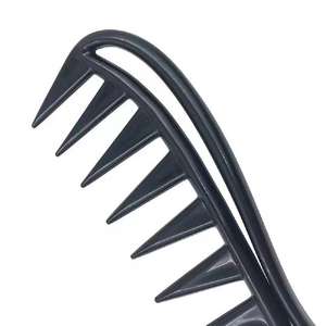 Peigne en plastique requin à dents larges 1 pièce démêlant cheveux bouclés Salon de coiffure peigne de <span class=keywords><strong>Massage</strong></span> pour cheveux outil de coiffure pour cheveux bouclés - Product Image 4
