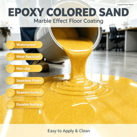 Peinture de sol extérieure en époxy avec revêtement de sable coloré, résistante aux UV, imperméable, antidérapante, texture marbre