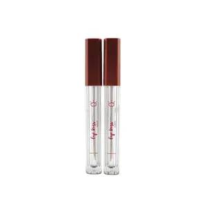 Gloss labial vazio transparente 5 ml, tubo recipiente rótulo privado 10ml atacado tubos de batom com varinha logotipo 6 ml