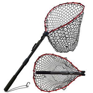 Grande épuisette de pêche avec poignée, haute résistance, longue, télescopique, en caoutchouc, extensible, pour la pêche en bateau - Product Image 1