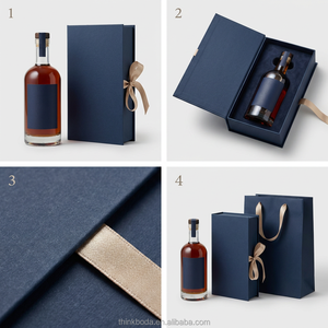 Caja de madera con cierre magnético para botella de Bordeaux transparente, sellada, vacía, para tequila, vodka, ron, ginebra, vino, con banda. - Product Image 2