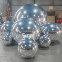 Grande boule miroir gonflable brillante, sphère miroir gonflable décorative, ballon miroir réfléchissant en PVC de grande taille pour Noël, mariage