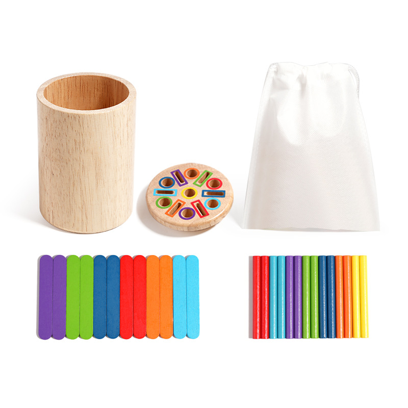 Palitos redondos + vasos de colores para palitos de helado