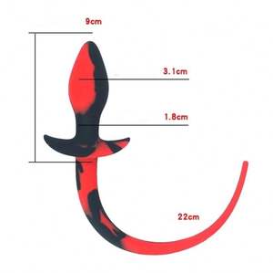 Yüksek kaliteli silikon G spot kadınlar için Anal oyuncaklar seks oyun boncuk fiş/adam popo fiş uzun köpek kuyruğu ile - Product Image 3