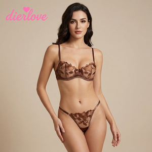 Dierlove 2026 Nuovo Set Intimo Donna Sexy con Ricamo in Pizzo Colorato, Traspirante in Rete, Certificato OEKOTEX - Product Image 1