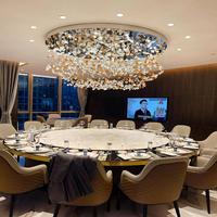 Lustre en cristal de luxe personnalisé, luminaire suspendu moderne en verre et pierre LED, décoration intérieure pour hôtel, hall, villa, maison