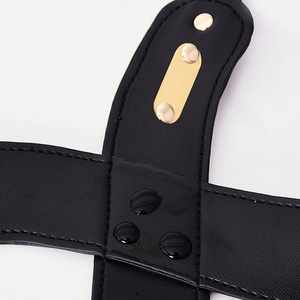 Set personalizzato di imbracatura per cani e guinzaglio regolabile riciclato stile occidentale di lusso impermeabile in pelle vegana Pet pettorina accessori - Product Image 5