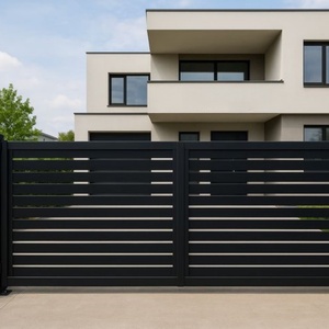 Puertas Corredizas de Seguridad de Aluminio de 6 Pies para Entrada de Vehículos con Motor Eléctrico y Automatización, Diseño Moderno con Recubrimiento en Polvo - Product Image 2