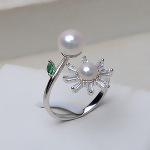 Bague tournesol en argent S925 faite à la main, avec plateau vide pour perles colorées de 6-7 mm, accessoires de bijouterie DIY semi-finis avec perles de 3 mm - Product Image 1