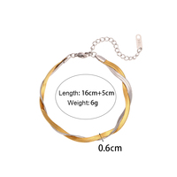 Bijou Fantaisie Collier Pendentif Bracelet en Acier Inoxydable Plaqué Or 18K PVD Chaîne Serpent Tressée Multi-rangs pour Femmes et Hommes