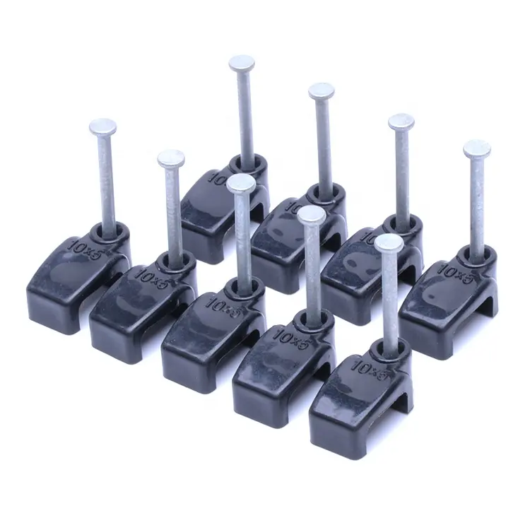 Cable Clips Flat Nail Square Cable Clips Plastic Wall Wire Fastener Organizer Holder Cable Clamp