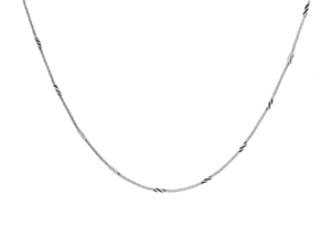 Sleek V Textured White PT950 Neck Cordon with Square <b>Rope</b> Strands Minimalist Business Unisex All Day Platinum Gift Adornment - Product Image 1