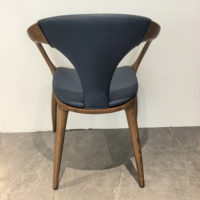 Ensemble de chaises de salle à manger en cuir rembourrées, meubles en bois, style moderne et minimaliste pour la salle à manger
