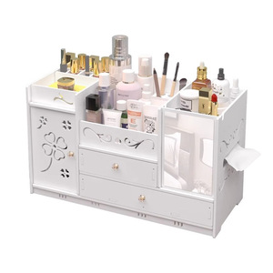 Cosmetic Storage Box With Drawers And <b>Mirror</b> Desktop Organizer Large Capacity Makeup Storage Shelf For Bathroom Or Dressing - Product Image 5