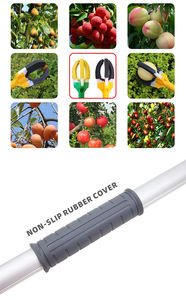 エクステンション式ステンレス製果物摘み取り器、ゴム製キャッチャー付き、リンゴ・桃摘み取り用、農園・庭園用摘み取り器具 - Product Image 5