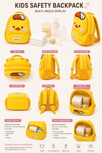 Cute Cartoon Animals Toddler <b>Backpack</b> with Detachable Anti Lost Leash Lightweight Breathable Large Capacity Kids Safety bag - Product Image 4