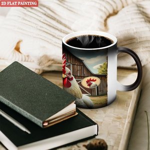 Frosted Black <b>Ceramic</b> Mug 11oz Heat Color Changing Drinking <b>Cup</b> With Reinforced Handle Durable Anti Fall Design - Product Image 3