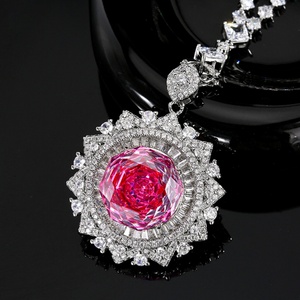 Collar con Colgante de Girasol de Cobre Ecológico con Circonita Cúbica Rosa en Forma de Fruta del Dragón para Uso Diario Femenino - Joyería de Moda - Product Image 3