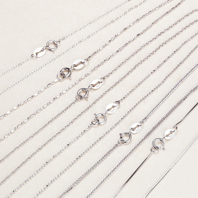 Wholesale 925 Sterling Silver Necklace Chain Pendant Chain 6 Types Necklace Chain 45cm