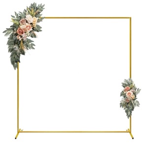 <span class=keywords><strong>Arche</strong></span> de mariage dorée, support de toile de fond, structure carrée en métal robuste <span class=keywords><strong>pour</strong></span> cérémonie de mariage, fête, anniversaire, baby shower - Product Image 1