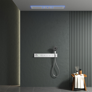 Nouvelle mode LED ensemble <span class=keywords><strong>de</strong></span> mélangeur <span class=keywords><strong>de</strong></span> <span class=keywords><strong>douche</strong></span> monté au plafond pluie brouillard cascade Bluetooth ensemble <span class=keywords><strong>de</strong></span> <span class=keywords><strong>douche</strong></span> thermostatique salle <span class=keywords><strong>de</strong></span> bain système intelligent - Product Image 5