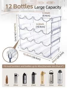 2025 nouveau lot de 4 supports de stockage de <span class=keywords><strong>bouteilles</strong></span> empilables transparents et casier à vin pour bouteille et autre organisateur de gobelets pour armoires de cuisine - Product Image 4