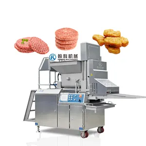 Automatic industry 304 steel patty production line meat patty machine hamburger making forming equipment