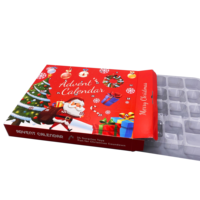 Boîte de calendrier de l'avent en carton quantité minimale de commande bas calendrier de l'avent cosmétique personnalisé