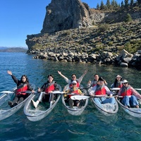 Kayak Transparente para 2 Personas, Canoa Transparente de 3m, Bote en Tándem **con Asiento Negro** para Alquiler en Resorts y Turismo