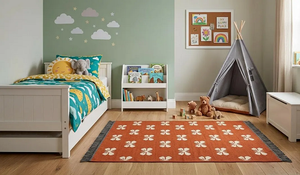 Turquoise Butterfly Wool Jute <b>Rug</b> Handmade Tribal Geometric <b>Boho</b> Area Carpet for Kids Nursery Living Room Playroom Home Decor - Product Image 2