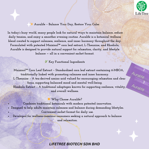 Suplemento en Polvo Natural Botánico Auralife Balance Formula para Adultos, 4 para Relajarse, Calmar la Mente y Brindar Comodidad Nocturna - Product Image 3