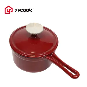 Traditional Hot Sale15CM Cooking Pot Non-Stick Cast Iron Enamel Cooking Saucepan with Lid Small Pot for Baby Food