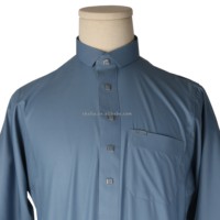 Nouvelle tenue décontractée pour hommes musulmans avec col montant, manches longues, couleurs et tailles variées pour hommes Jubba Thobes