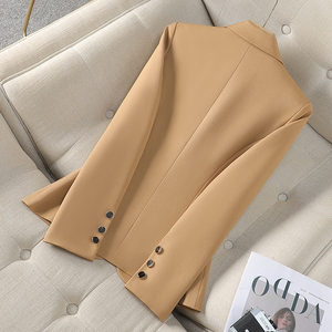 Phụ Nữ Của Thanh Lịch Rắn Màu Sắc Mùa Xuân Mùa Thu Văn Phòng <span class=keywords><strong>Blazer</strong></span> Bán Buôn Phụ Nữ Mỏng Phù Hợp Với Áo Khoác Duy Nhất Ngực Đóng Cửa Nút - Product Image 6