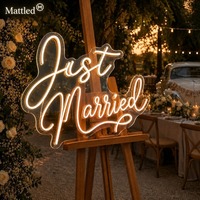 Panneau néon LED « Just Married » pour décoration de mariage, lumière acrylique à intensité variable, design personnalisé gratuit, livraison rapide pour toile de fond de fête de lune de miel