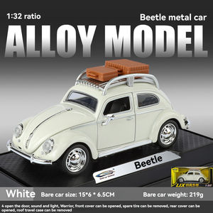 Diecast Car Model 1:32 VINTAGE Old Beetle con sonido y luz Adorno de retroceso Decorar Recoger Metal Car Model Toys - Product Image 4