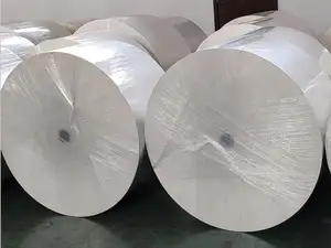 Rollo de papel artesanal recubierto de un solo lado modelo de pulpa de madera virgen ventilador de vaso de papel para bebidas impresión offset pulpa química