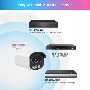 Caméra de sécurité PoE 4K 8MP avec vision nocturne couleur, détection de personnes et de véhicules, projecteur et sirène, compatible uniquement avec NVR PoE 4K - Product Image 2