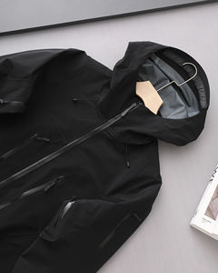 <span class=keywords><strong>Veste</strong></span> Imperméable Unisexe avec Fermeture à Glissière, Respirante, Coupe-Vent, PU pour Activités de Plein Air-Randonnée Solide - Product Image 3
