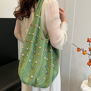 Bolso cruzado de gran capacidad al por mayor, bolsos casuales, bolso de mano tejido con perlas y diseño de chaleco calado para manualidades - Product Image 3