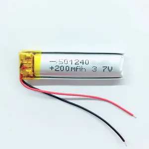 LP501240 3.7v 200mah ליתיום פולימר סוללה 051240 ליתיום סוללה 3.7v 200mah 0.74wh 501240 3.7v lipo סוללה