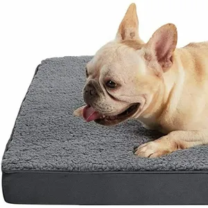 Orthopedic Dog Bed Memory Foam Pet Beds Mat Cat Pad Mattress Soft Fleece Top