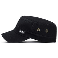 Sombrero de Copa Plana para Hombre, Estilo Retro, de Algodón Puro y Tela de Bambú Lavada, con Etiqueta de Cuero y Malla de Cobre